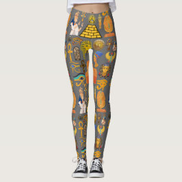 Mönster Symbol Ancient Egyptian Hieroglyphic Leggings