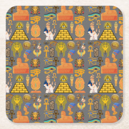 Mönster Symbol Ancient Egyptian Hieroglyphic Underlägg Papper Kvadrat