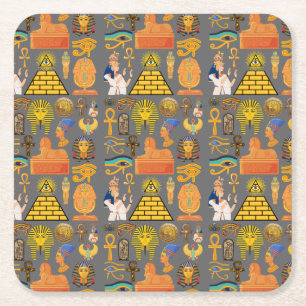 Mönster Symbol Ancient Egyptian Hieroglyphic Underlägg Papper Kvadrat