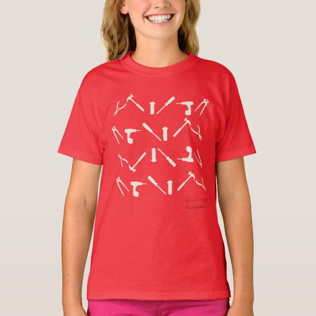 Mönster T-Shirt för verktyg för mekaniker verkstad (Framsida)