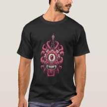 Monster T-shirt med ögonkontroll i retro sci-fi-st