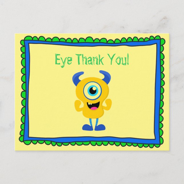 Monster Tack Vykort (Framsida)