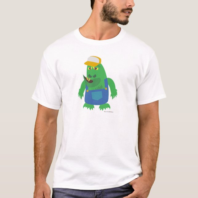 Monster-tecken för land-blommande Tecknad Tee Shirt (Framsida)