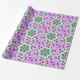 monster tecknad inpackningspapper presentpapper
