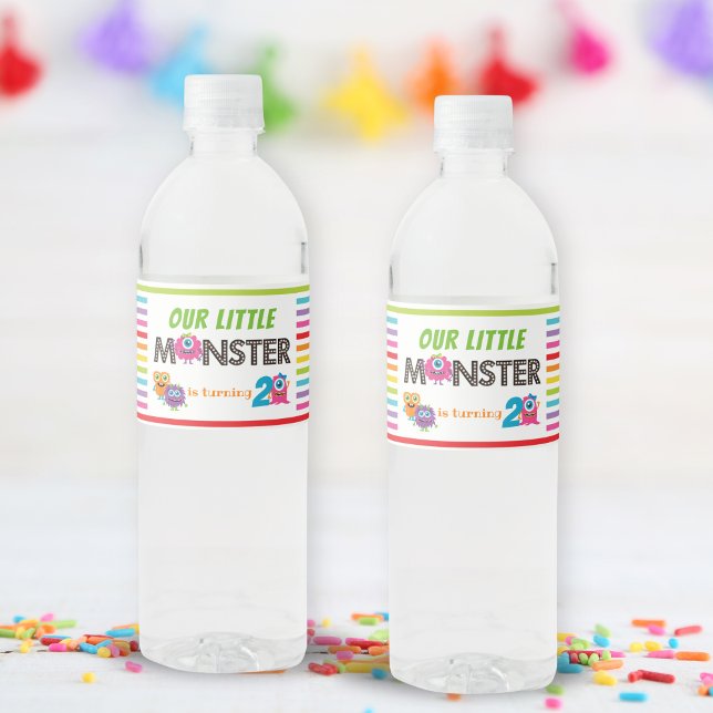Monster Theme-Födelsedagsfest Vattenflaskor Etikett (Monster Theme Birthday Party Water Bottle Label)