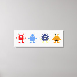 Monster Theme Pojke Room Wrapped Canvas
