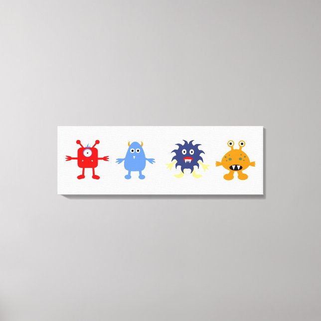Monster Theme Pojke Room Wrapped Canvas (Framsida)