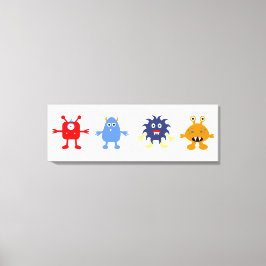 Monster Theme Pojke Room Wrapped Canvas