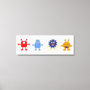 Monster Theme Pojke Room Wrapped Canvas