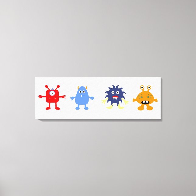 Monster Theme Pojke Room Wrapped Canvas (Framsida)