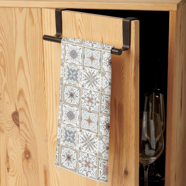 Mönster Tile Mosaic Kitchen Towel Set Kökshandduk (Thirds Fold)