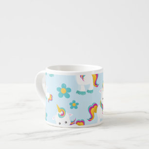 Mönster till Unicorns, Cute Unicorns, Flowers Espressomugg