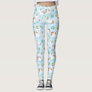 Mönster till Unicorns, Cute Unicorns, Flowers Leggings