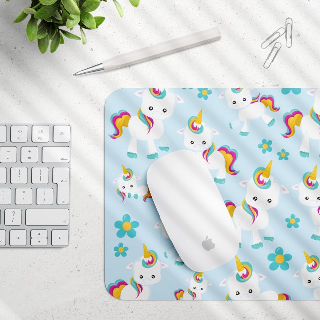 Mönster till Unicorns, Cute Unicorns, Flowers Musmatta (Skapare uppladdad)