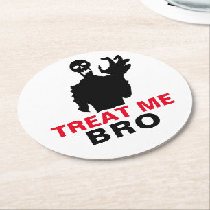 Monster Treat Me Bro roligt Halloween anpassade Underlägg Papper Rund