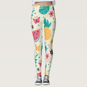 Mönster Tropical Fruit Watermelon Pineapple   Leggings