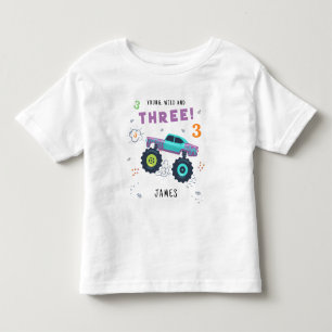 Monster Truck 3-års födelsedagspresent Anpassat Na T Shirt