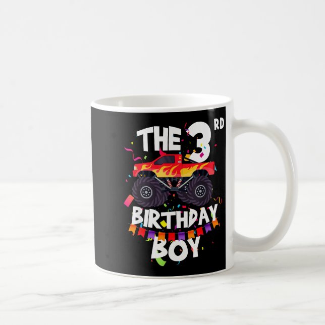 Monster Truck 3rd Birthday Boy Funny 3 Years Old B Kaffemugg (Höger)
