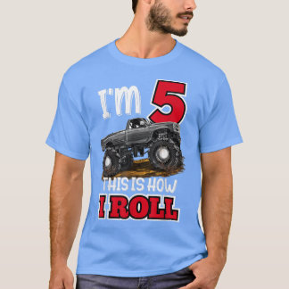 Monster Truck 5th Birthday Funny 5 Year Old Birthd T Shirt