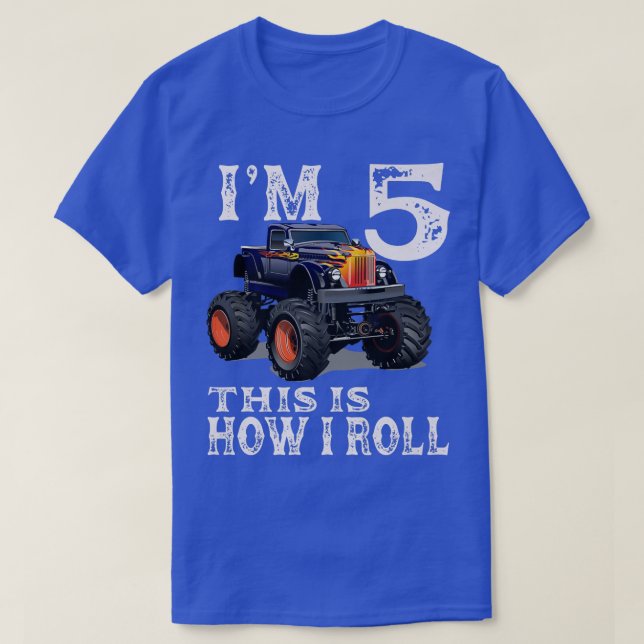 Monster Truck 5th Birthday Gifts I'm 5 This Is How T Shirt (Design framsida)
