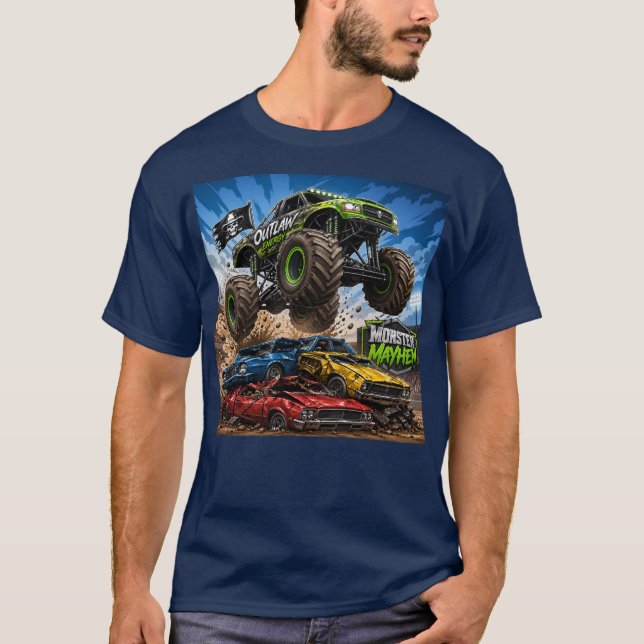 Monster Truck Action Grafisk T-Shirt (Framsida)