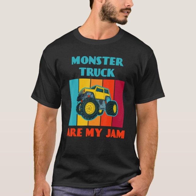Monster Truck Are My Jam Car  Trucker T Shirt (Framsida)
