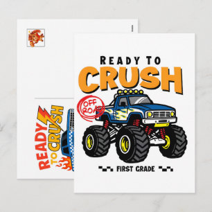 Monster Truck Bil för Födelsedags Pojke, Småbarn, Helg Vykort