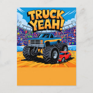Monster Truck Bil för Födelsedags Pojke, Småbarn, Helg Vykort