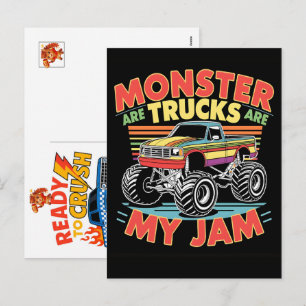 Monster Truck-bil för födelsedagspojke, Småbarn, 2 Helg Vykort