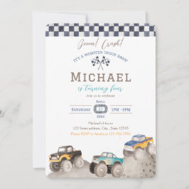 Monster Truck Birthday Invitation Inbjudningar