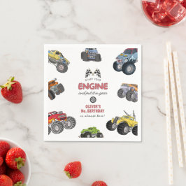 Monster truck, boy any age birthday pappersservett