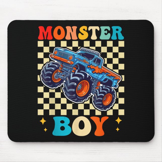 Monster Truck Boy Family Matching Monster Trucks B Musmatta (Framsidan)