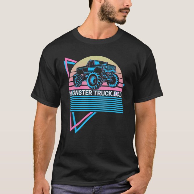 Monster Truck Dad Retro T Shirt (Framsida)
