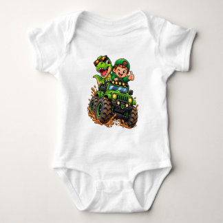 Monster Truck Dino Äventyr – Söt Dinosaurie Bebis T Shirt
