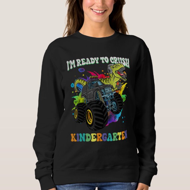 Monster Truck Dinosaur I m Ready To Crush Kinderga T Shirt (Framsida)