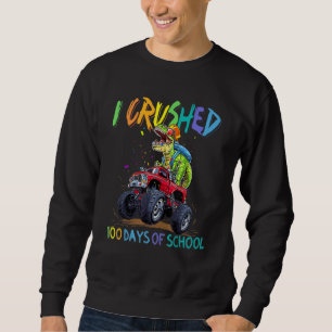 Monster Truck Dinosaur jag krossade 100 dagar av s Lång Ärmad Tröja