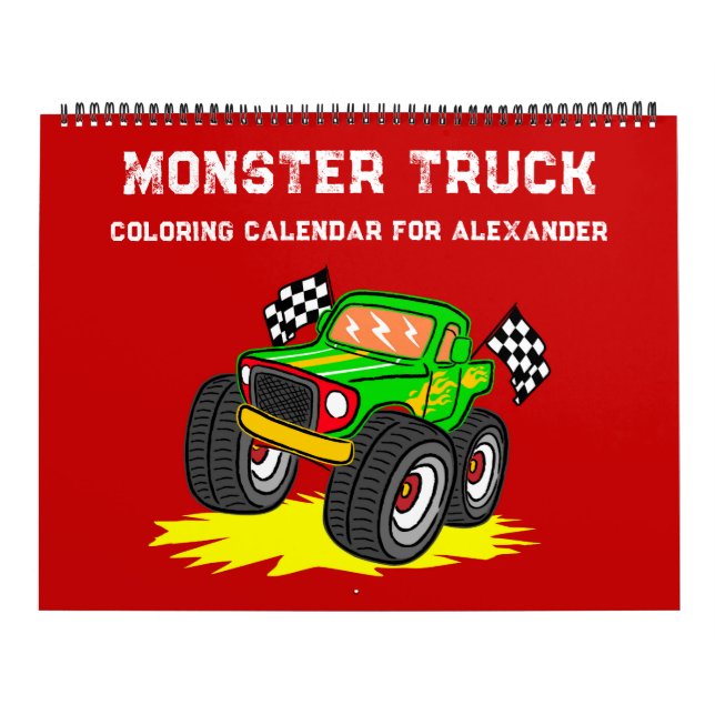 Monster Truck Färgläggningskalender Kalender (Omslag)