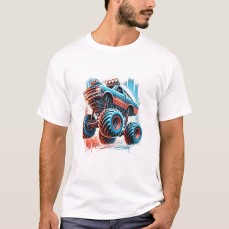 Monster Truck Färgrik Vintage T Shirt