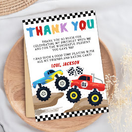 Monster Truck Födelsedag Tack Kort