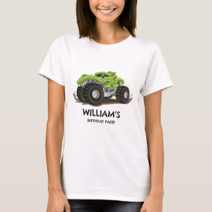 Monster Truck Födelsedagsfest Minimal Pojkars Föde T Shirt