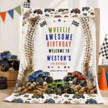 Monster Truck Födelsedagsfirande 4 År Pojke 