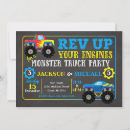 Monster Truck Gemensam Födelsedagsinbjudan Inbjudningar