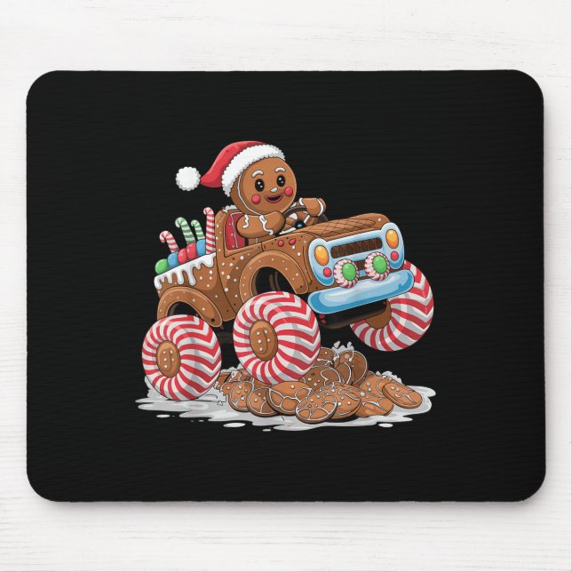 Monster Truck Gingerbread Man Funny Christmas Baki Musmatta (Framsidan)