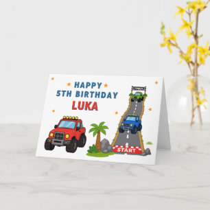 Monster Truck Glad Födelsedag Barn Kort