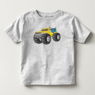 Monster Truck Gul Blå T Shirt