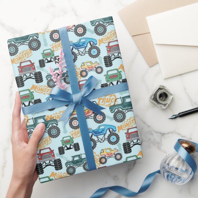 Monster Truck-inpackningspapper, present till last Presentpapper (Gifting)
