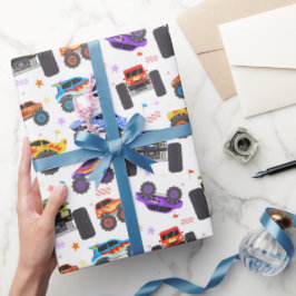 Monster Truck-inpackningspapper, present till last Presentpapper
