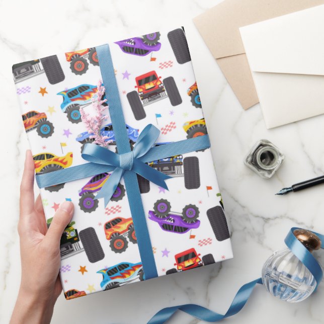 Monster Truck-inpackningspapper, present till last Presentpapper (Gifting)