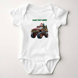 Monster Truck Jul – Redigerbar Baby Bodysuit T Shirt