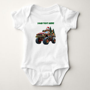 Monster Truck Jul – Redigerbar Baby Bodysuit T Shirt